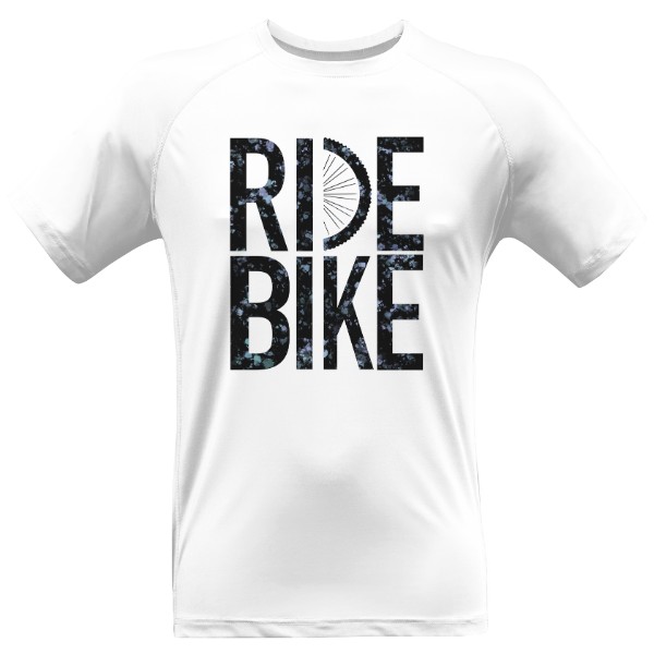 Pánske funčné tričko Premium s potlačou Ride Bike Blue